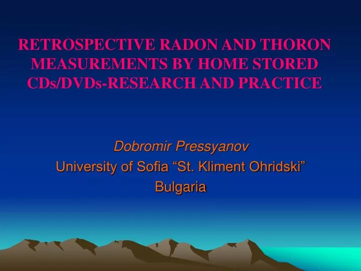 retrospective radon and thoron measurements by home stored cds dvds research and practice
