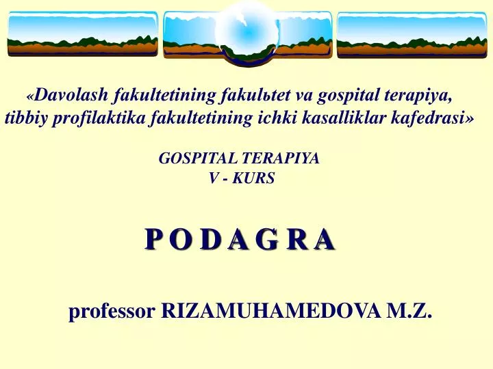 professor rizamuhamedova m z