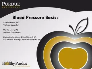 Blood Pressure Basics