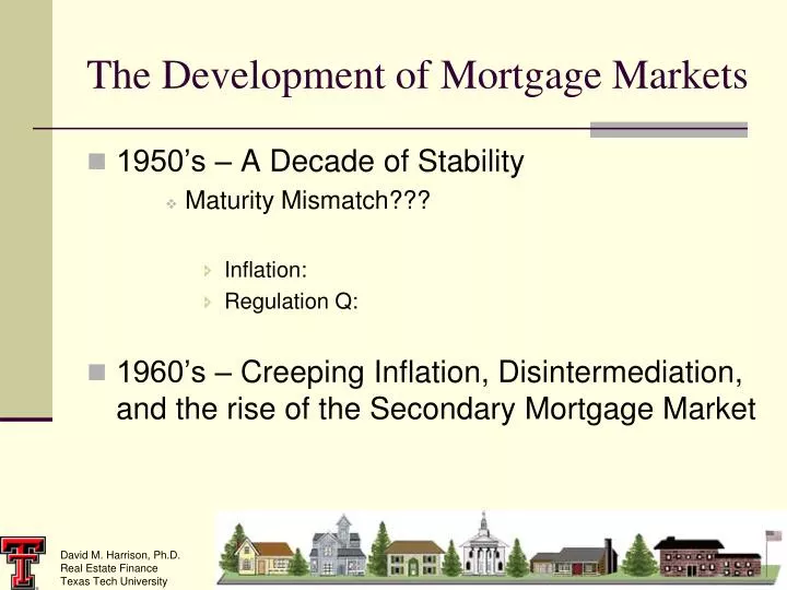 the development of mortgage markets