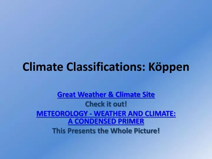 climate classifications k ppen