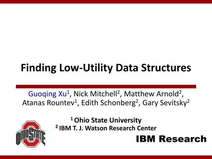 finding low utility data structures