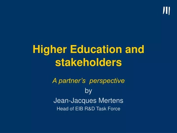 higher education and stakeholders