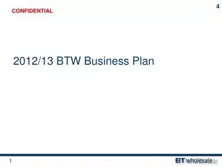2012/13 BTW Business Plan