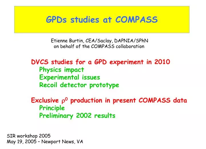 gpds studies at compass