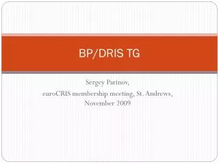 BP/DRIS TG