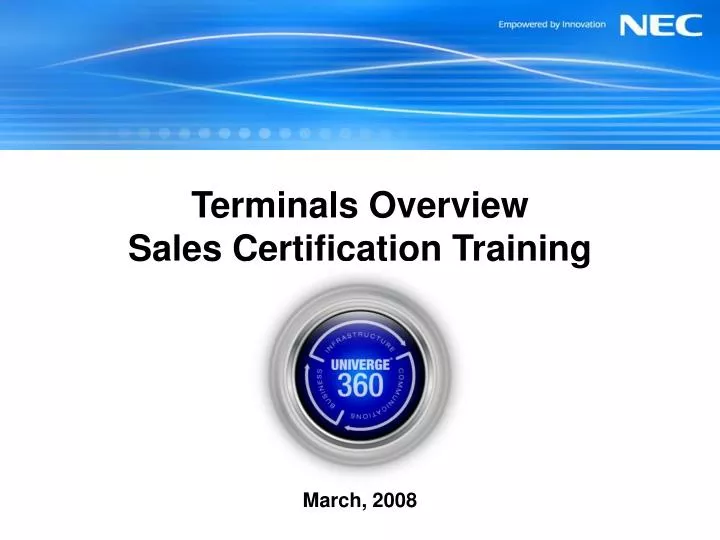 terminals overview sales certification training