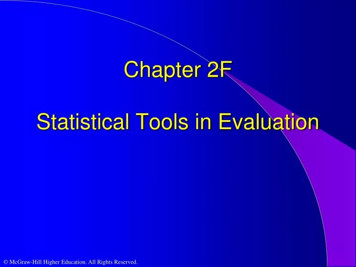 chapter 2f statistical tools in evaluation