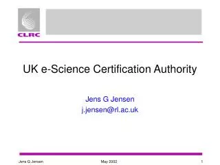 UK e-Science Certification Authority