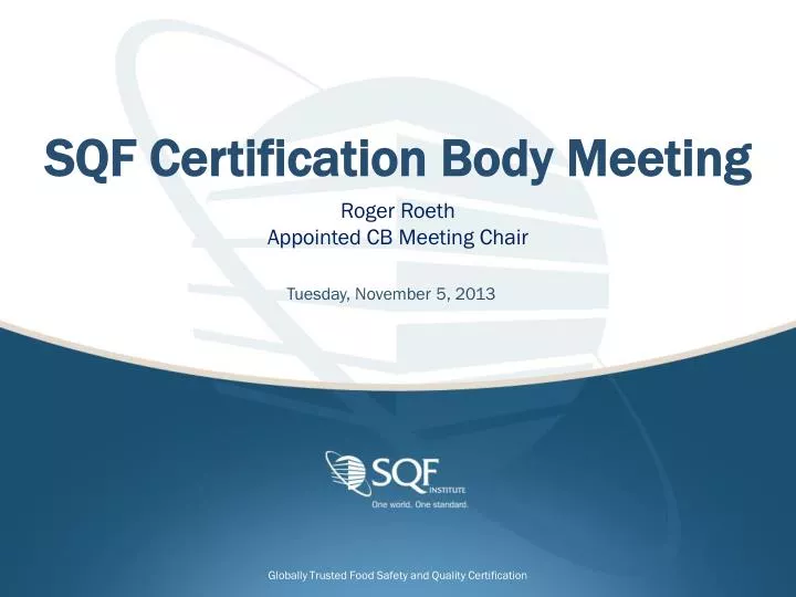 sqf certification body meeting