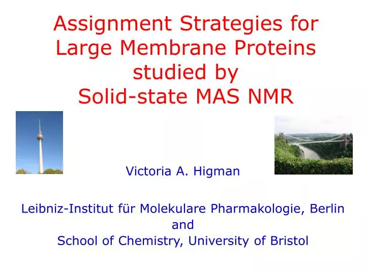 assignment strategies for large membrane proteins studied by solid state mas nmr