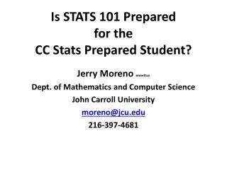 Is STATS 101 Prepared for the CC Stats Prepared Student?