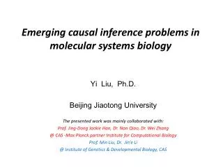 Emerging causal inference problems in molecular systems biology