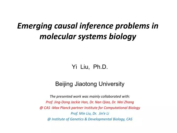 emerging causal inference problems in molecular systems biology