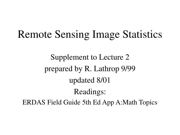 remote sensing image statistics