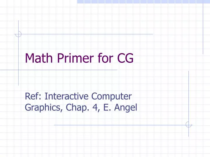 math primer for cg
