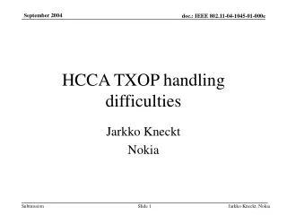 HCCA TXOP handling difficulties