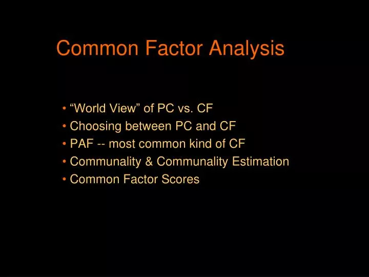 common factor analysis