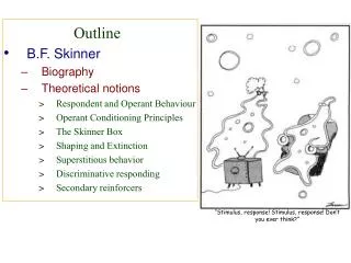 Outline B.F. Skinner Biography Theoretical notions Respondent and Operant Behaviour