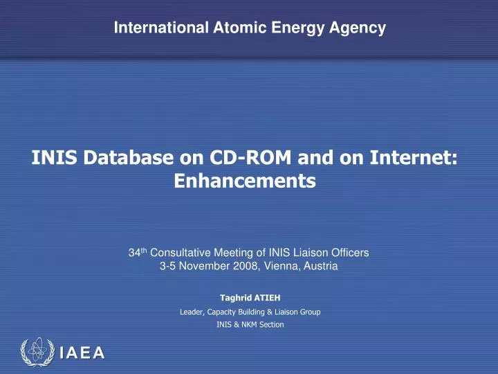 inis database on cd rom and on internet enhancements