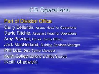 CD Operations