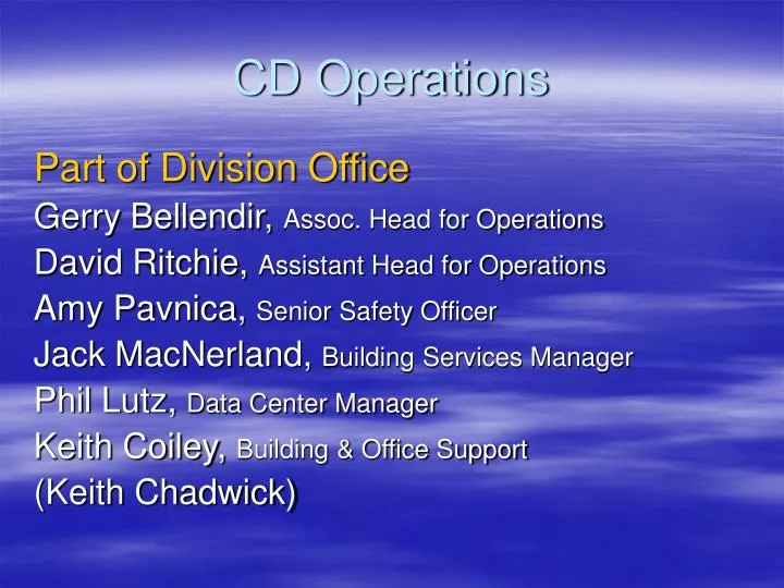 cd operations