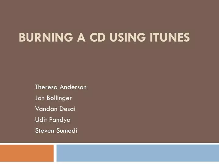 burning a cd using itunes