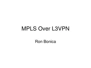 MPLS Over L3VPN