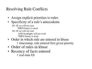 Resolving Rule Conflicts