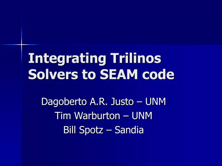 integrating trilinos solvers to seam code