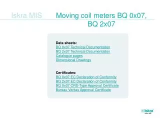 Moving coil meters BQ 0x07, BQ 2x07
