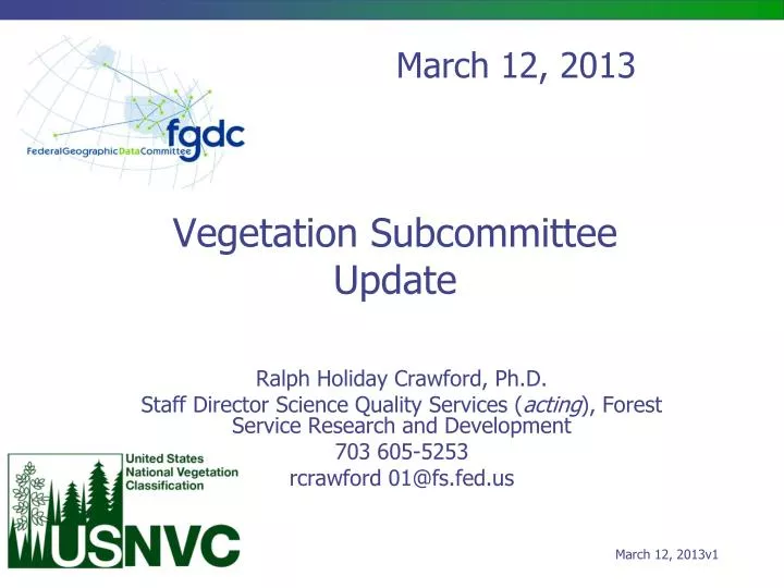 vegetation subcommittee update