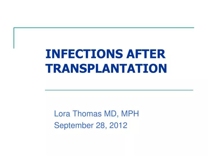 infections after transplantation