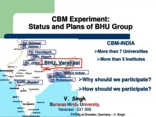 CBM Experiment: Status and Plans of BHU Group