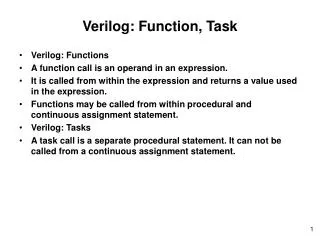 Verilog: Function, Task
