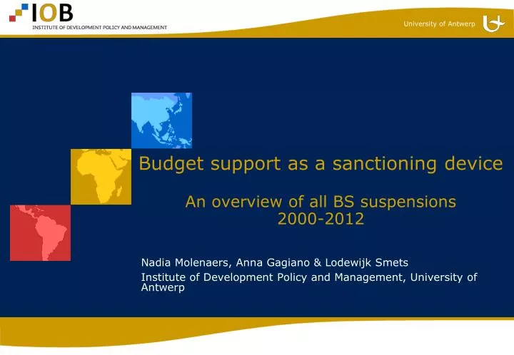 budget support as a sanctioning device an overview of all bs suspensions 2000 2012