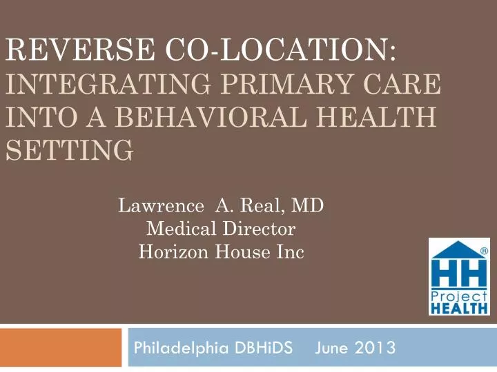 reverse co location integrating primary care into a behavioral health setting
