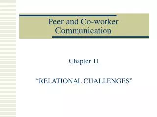 Peer and Co-worker Communication