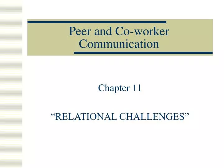 peer and co worker communication