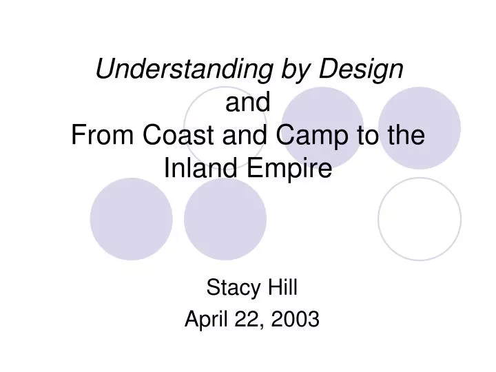 understanding by design and from coast and camp to the inland empire