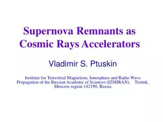 Supernova Remnants as Cosmic Rays Accelerators