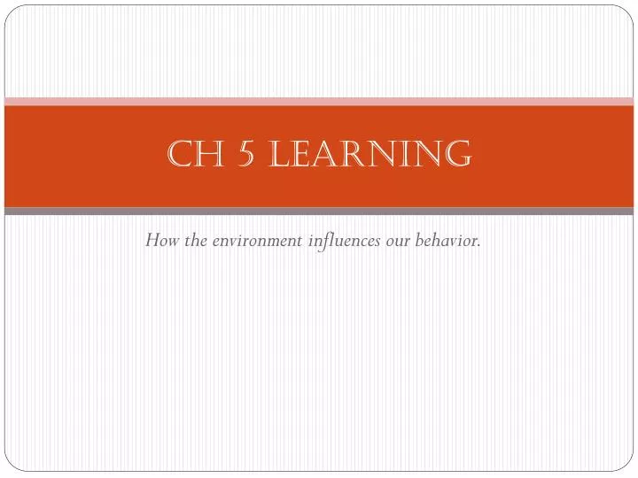 ch 5 learning