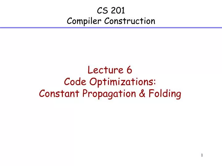 cs 201 compiler construction