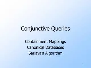 Conjunctive Queries