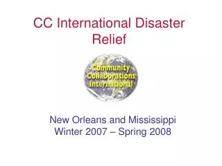 CC International Disaster Relief