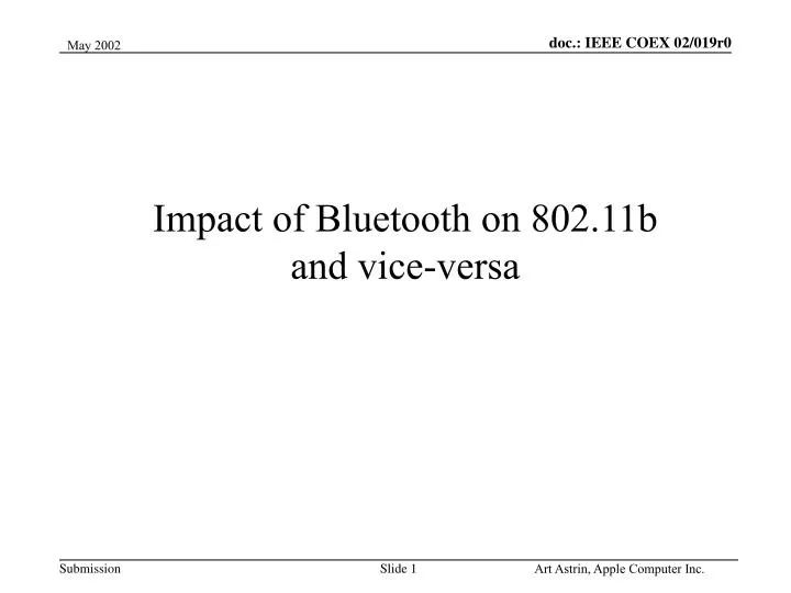 impact of bluetooth on 802 11b and vice versa