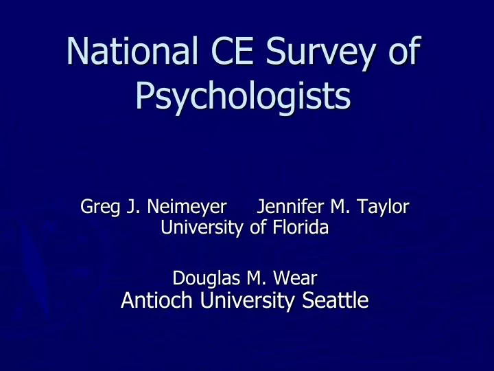 national ce survey of psychologists