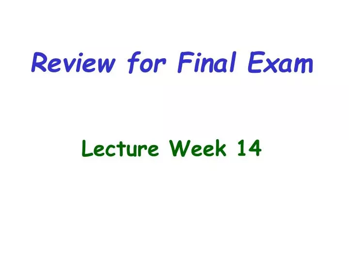 lecture week 14