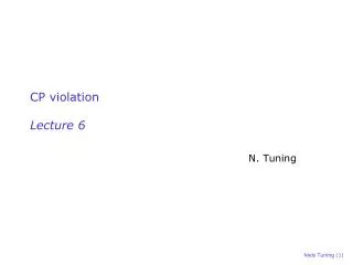CP violation Lecture 6
