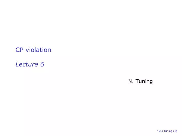cp violation lecture 6